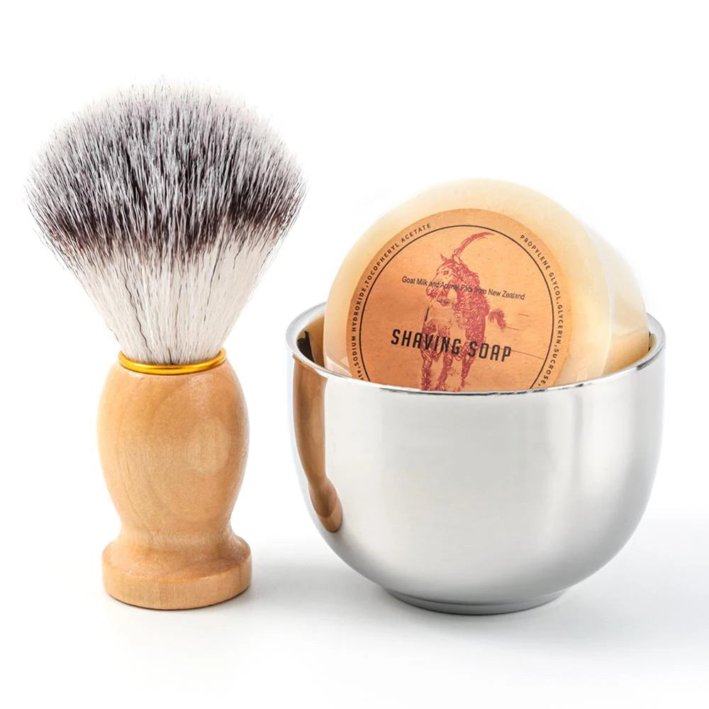 Kit Rasage Barbe Homme - Blaireau Synthétique Bol Savon Rasage Professionnel