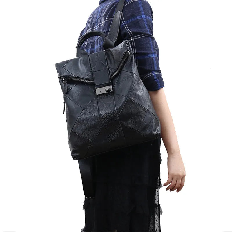 Sac à Dos Femme Cuir Anti-Vol Grande Capacité - Voyage École Quotidien