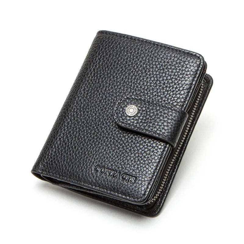 Portefeuille Femme Cuir Véritable Luxe Rose - Porte-Monnaie Compact Fermoir Hasp Porte-Carte Qualité