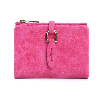 Portefeuille Femme Court Vintage Cuir PU Bouton Pression - Clutch Petit Porte-Monnaie Mat Fashion 2026