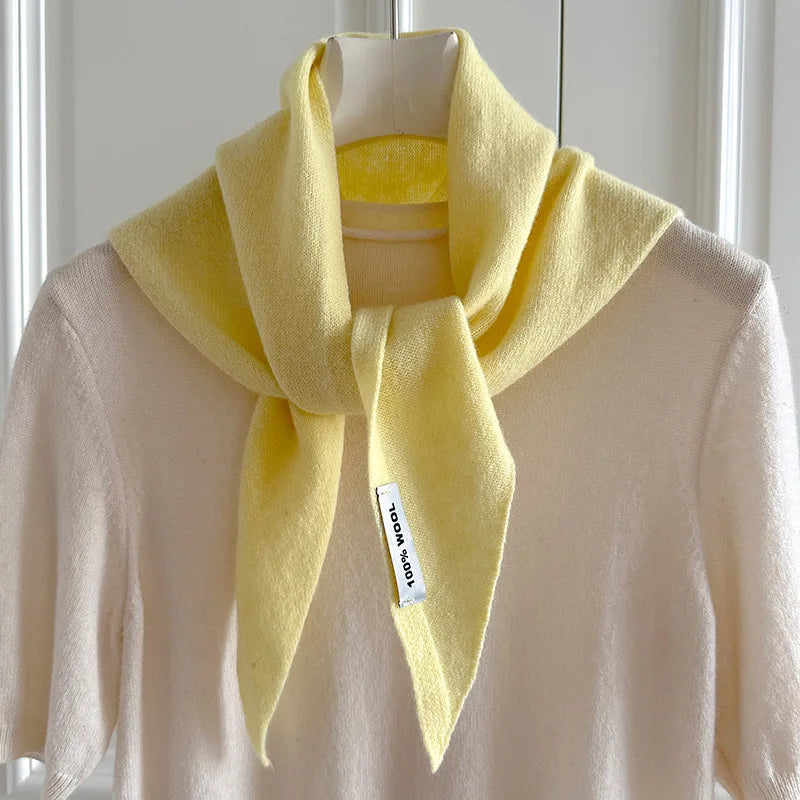 Foulard Triangle Laine 100% Femme - Écharpe Tricotée Style Britannique Multifonction Hiver