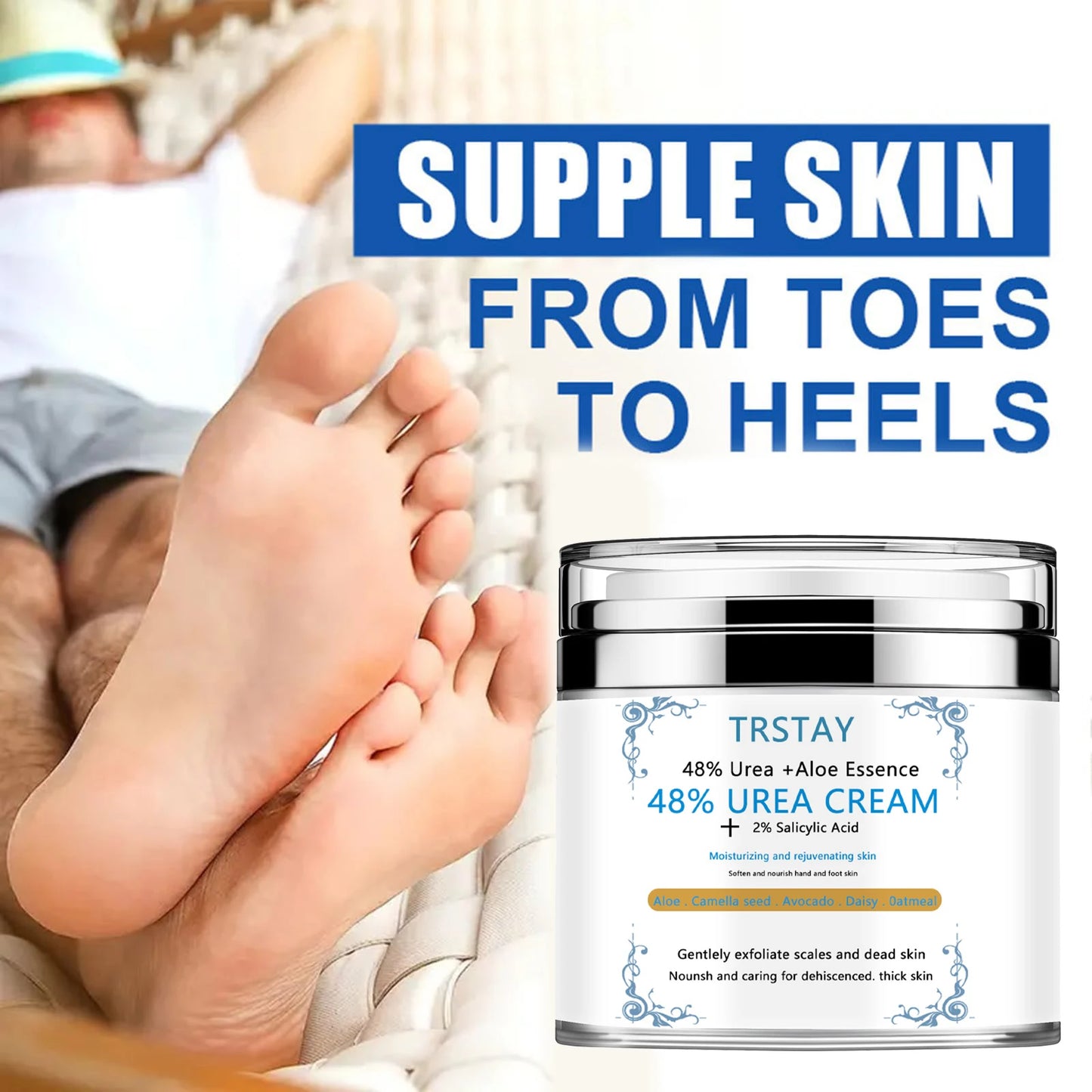Crème Urée 45% + Acide Salicylique 2% - Anti-Callosités Pieds Mains Hydratante Réparatrice Talons Fissurés