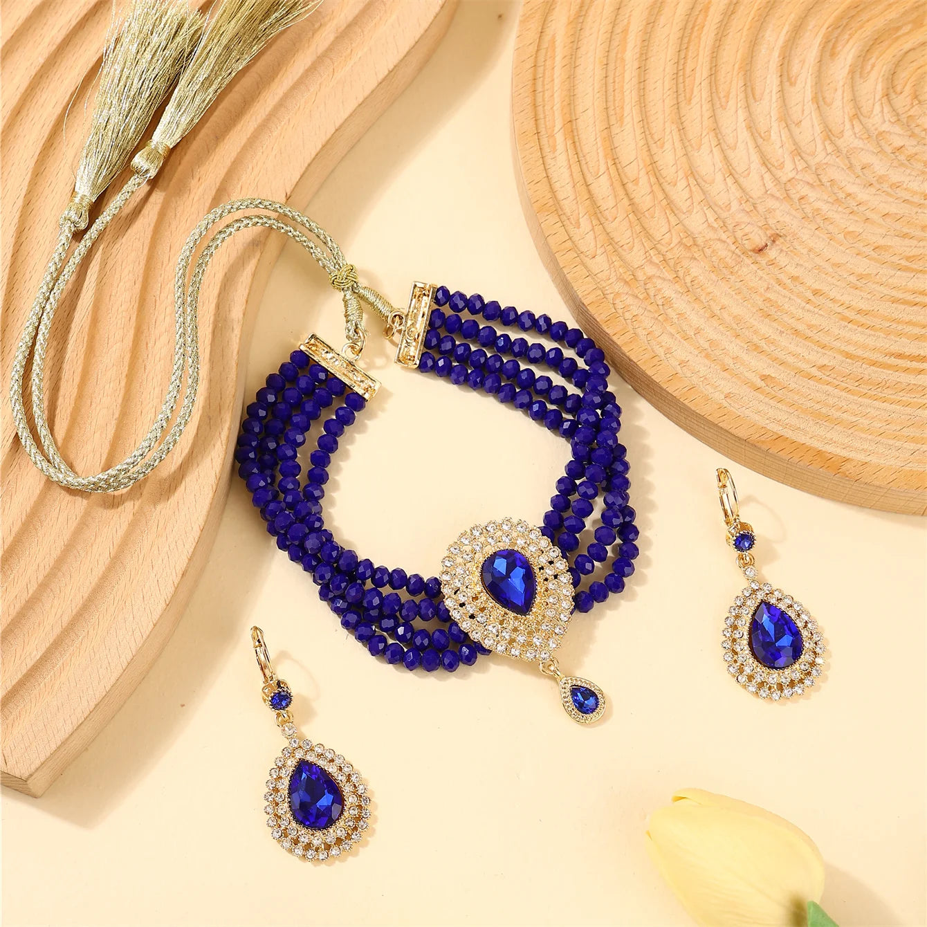 Ensemble Bijoux Marocain Traditionnel – Boucles Bracelet Mariée Luxe