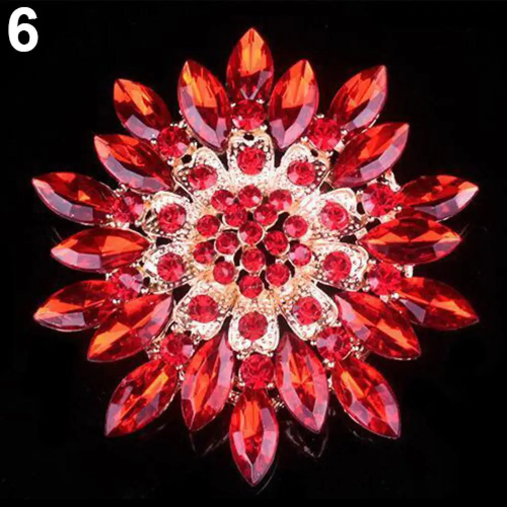 Broche Fleur Strass Brillante Alliage – Pin's Bouquet Mariée Mariage Femme