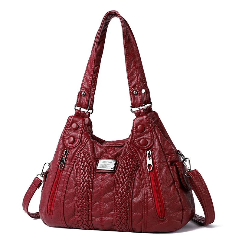 Sac à Main Femme Cuir Véritable Peau Mouton - Sac Épaule Bandoulière Crossbody Messenger Tote Élégant