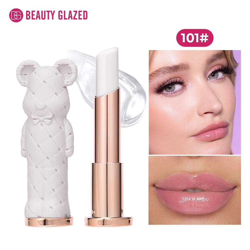 Rouge à Lèvres Hydratant Beauty Glazed Bear - Baume Coloré Nourrissant Effet Aqueux Longue Tenue