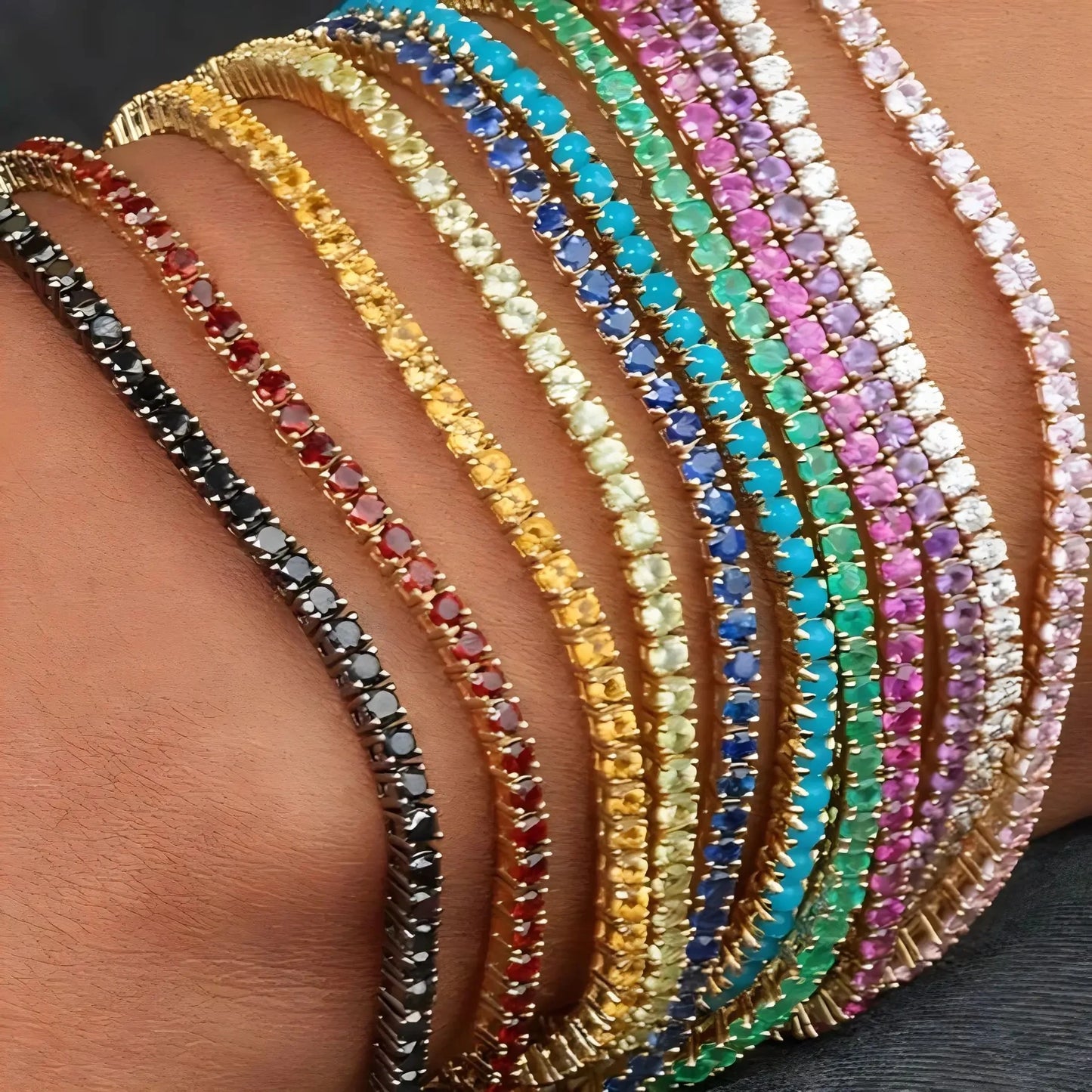 Ensemble 11 Bracelets Strass Élastiques – Stack Accumulation Brillant