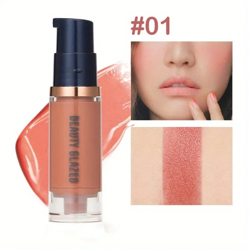 Blush Liquide Beauty Glazed 102 - Waterproof Sweatproof Léger Non-Fade Naturel Joues Longue Tenue Maquillage