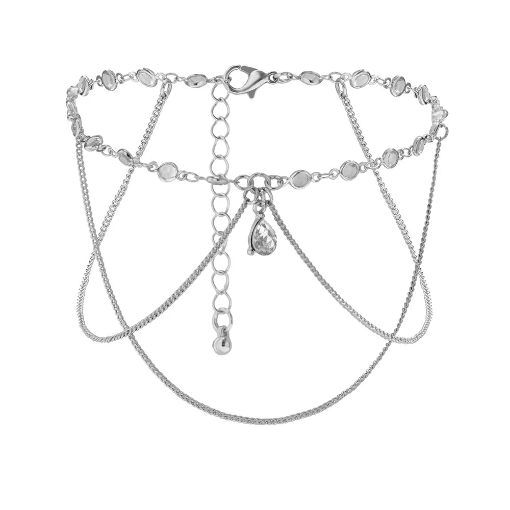 Bracelet de Bras Cristaux Ajustable Doré – Bangle Bras Plage Hip-Hop