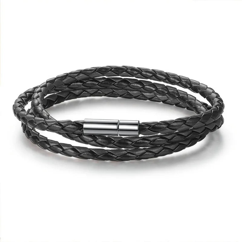 Bracelet Tressé Multicouche — Style Vintage Unisexe, 6 Coloris