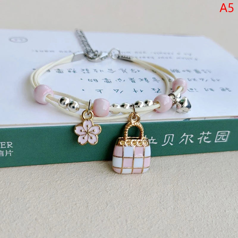 Bracelet Lapin Cartoon Mignon Simple Cristaux – Charm Perles Ajustable Enfants Amies