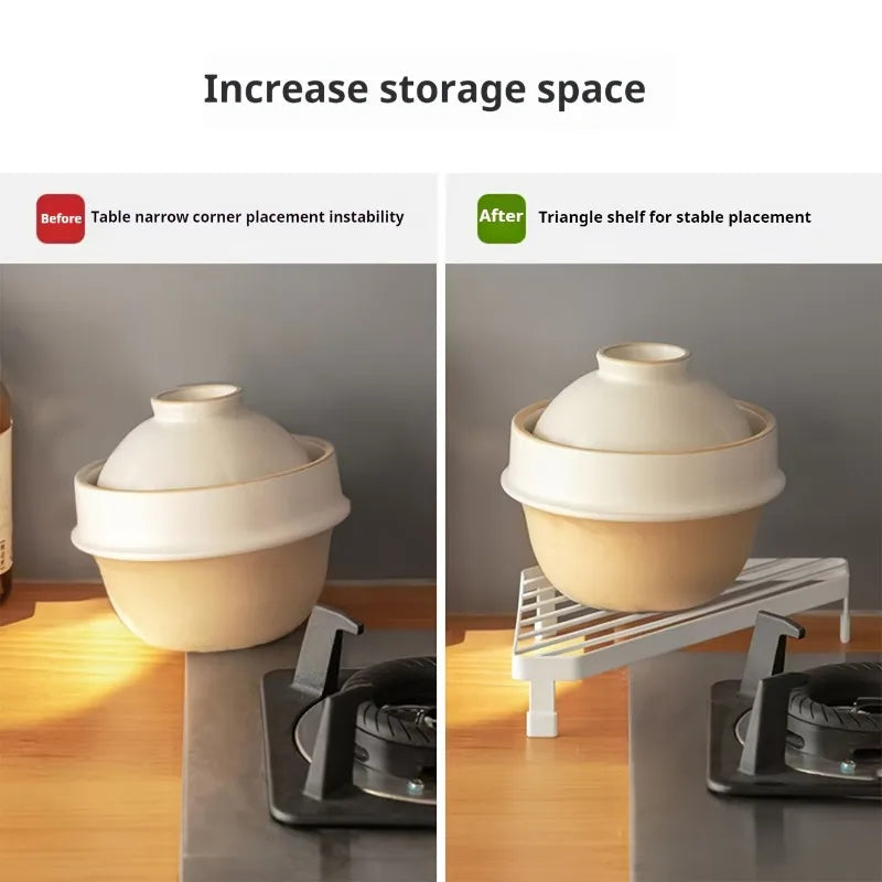 Support Triangulaire en Métal pour Casseroles - Dessous de Plat Thermorésistant pour Coin de Comptoir