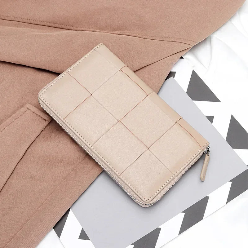 Portefeuille Femme Cuir Véritable Long - Porte-Monnaie Luxe Design Clutch Cadeau