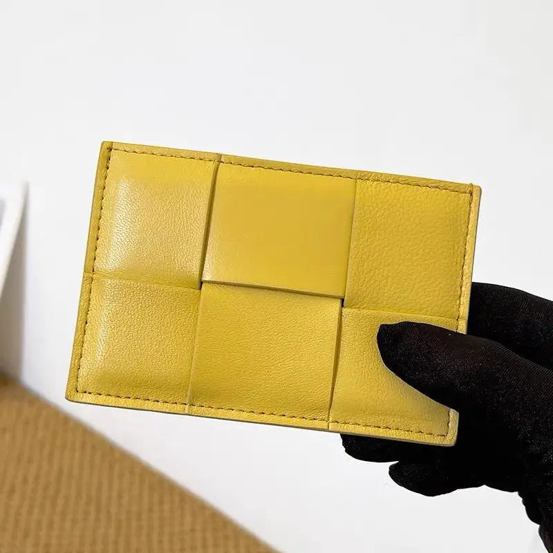 Portefeuille Femme Bifold Cuir Véritable Tissé - Petit Porte-Monnaie Zip Design