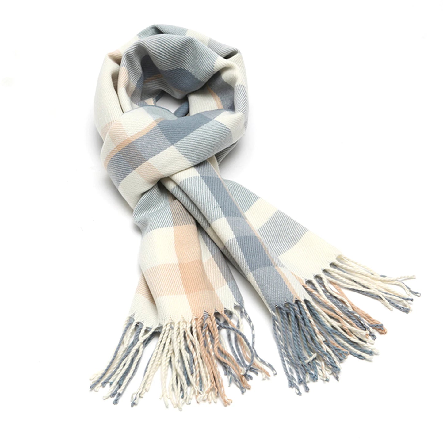 Foulard Écharpe Carreaux Femme Automne Hiver - Cachemire Châle Chaud Mi-Long