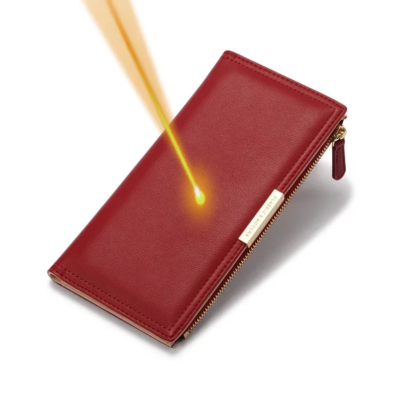 Portefeuille Femme Personnalisé Photo Cuir PU - Long Bifold avec Zip et Boucle