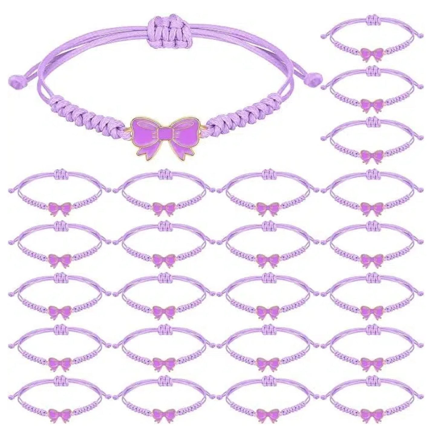 Ensemble 12 Bracelets Tressés Nœuds Coquette – Ajustables Fête Amitié