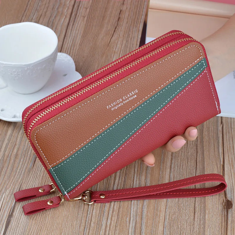 Portefeuille Femme Kawaii Rose Luxe - Grand Porte-Monnaie Designer Cuir Multi-Compartiments