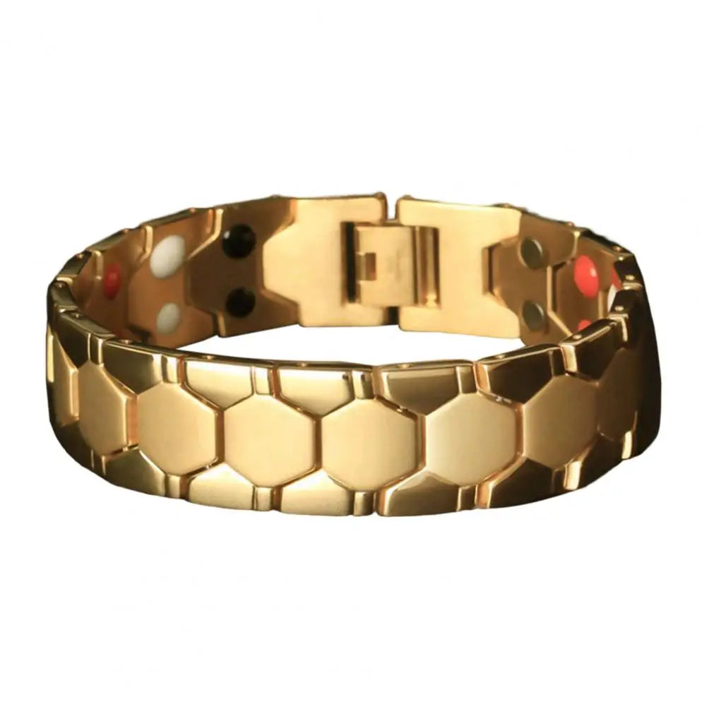 Bracelet Magnétique Thérapeutique Hexagone – Jonc Homme Élégant
