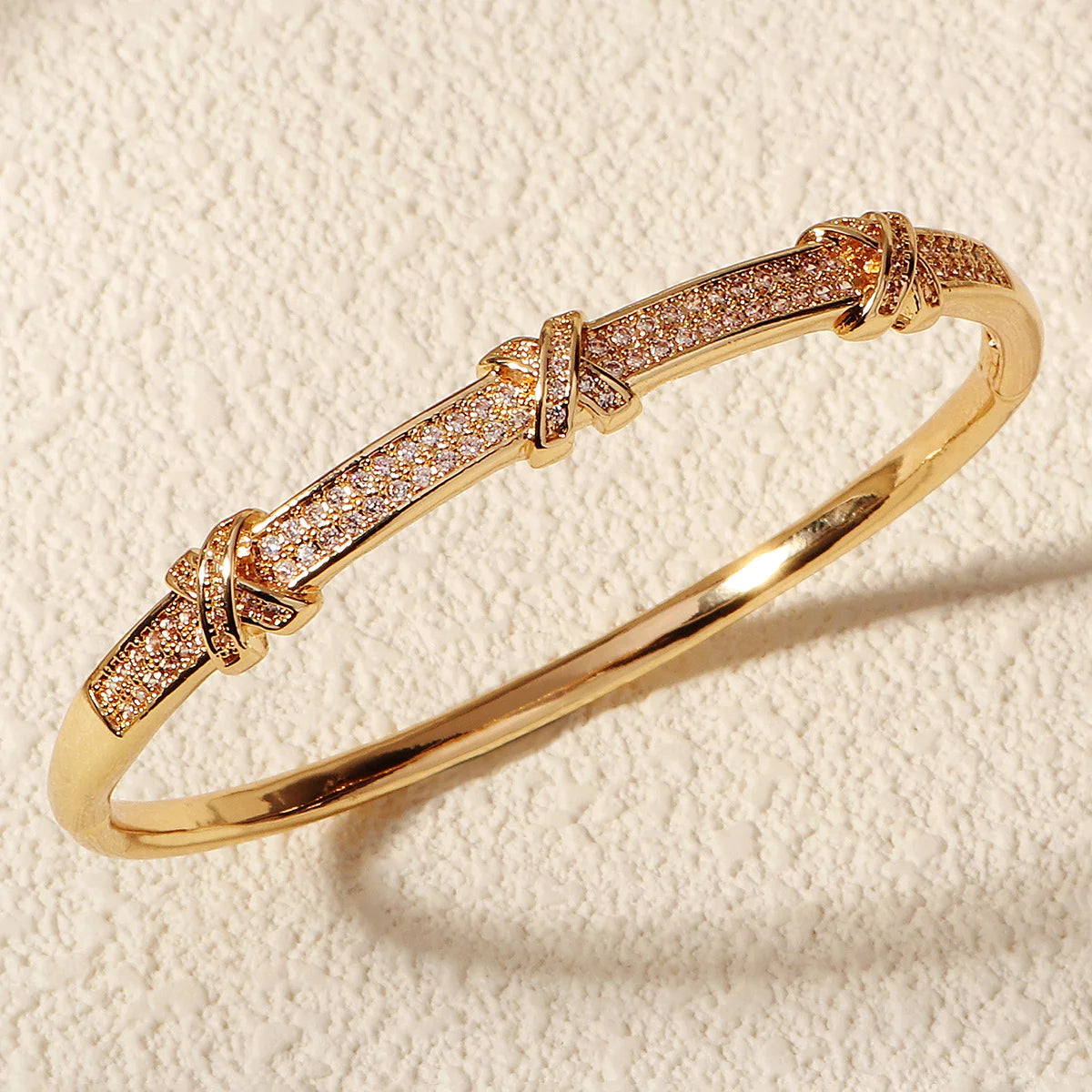 Bracelet Cuivre & Zirconia Femme – Élégance Minimaliste Style Européen