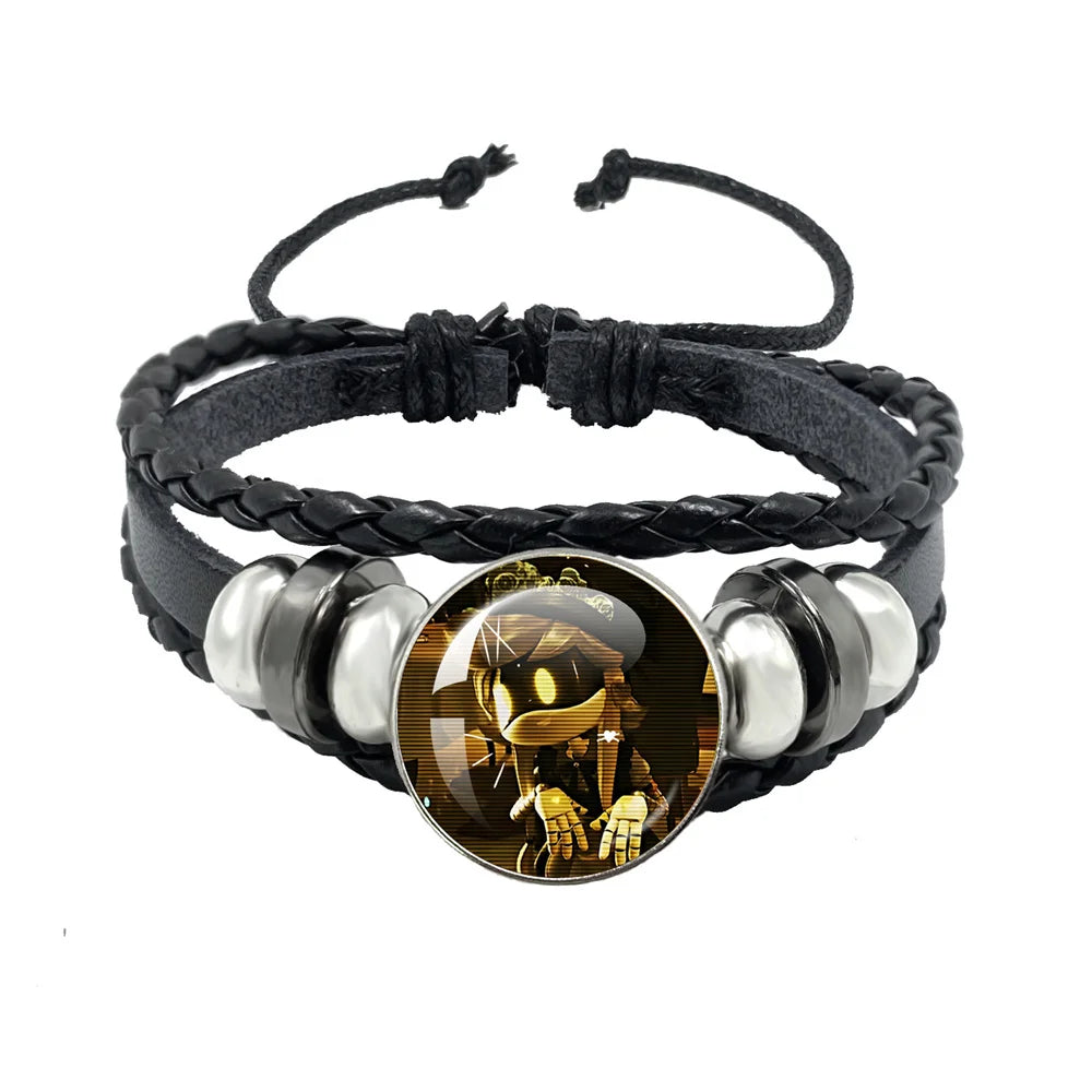 Bracelet Murder Drones Uzi x N – Cabochon Verre Cuir Ajustable Fan Art