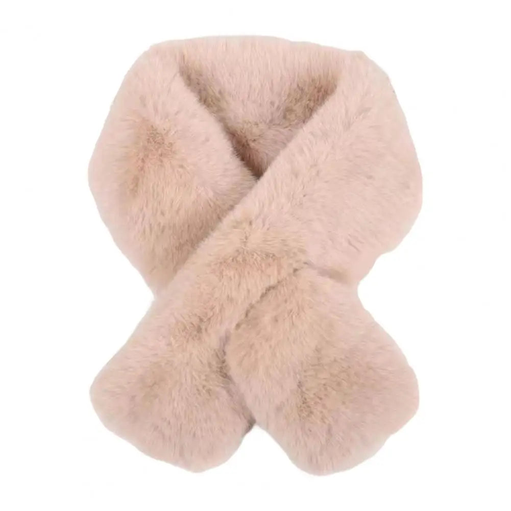 Foulard Écharpe Fourrure Lapin Peluche Femme - Col Croisé Chaud Épais Hiver