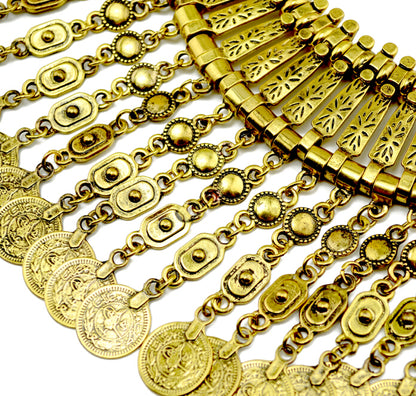 Parure Bijoux Afghan Bohème – Collier Choker Pièces Pompons Boucles