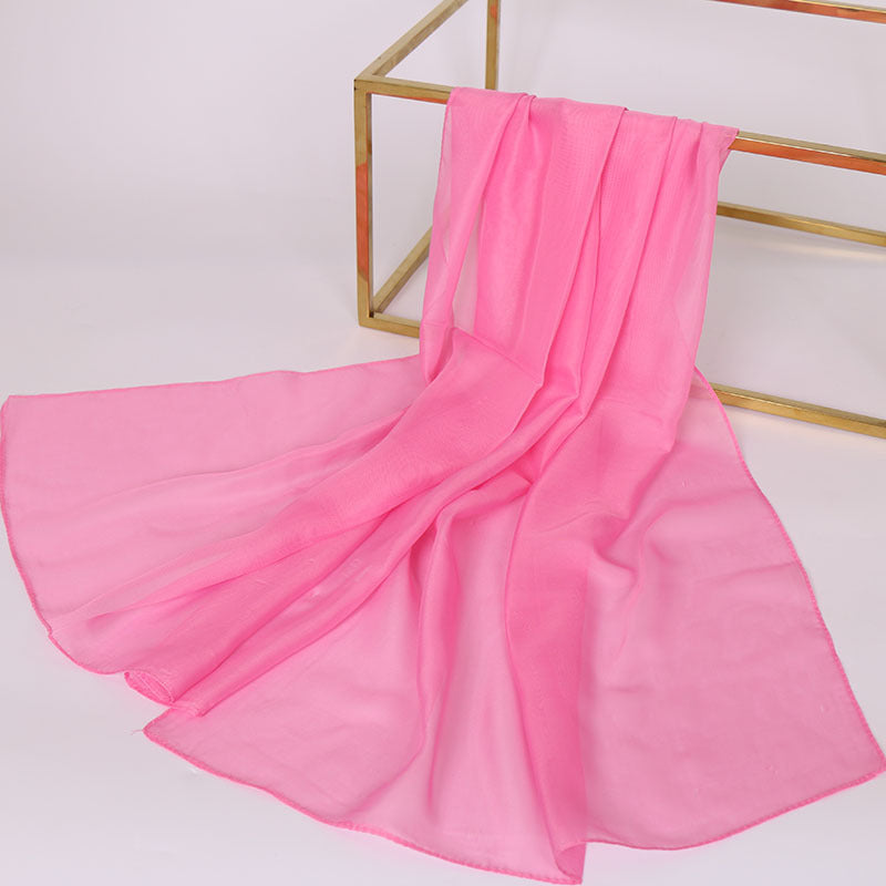 Foulard Soie Mousseline Luxe Femme - Écharpe Tête Plage Bandana Hijab Été