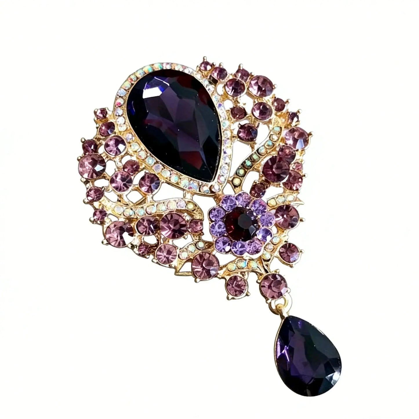 Broche Baroque Fleur Luxe - Pin's Élégant Mariage Soirée Cadeau