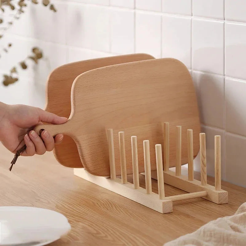 Égouttoir à Vaisselle en Bois - Support Multifonction pour Assiettes et Tasses