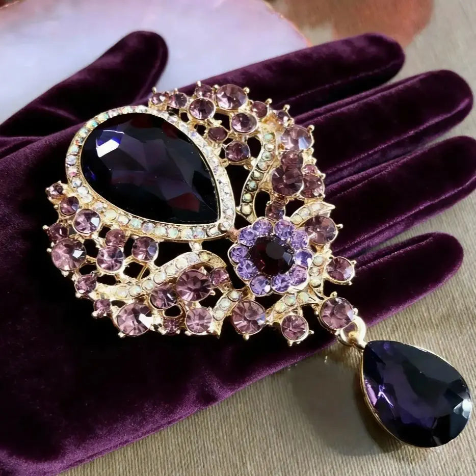Broche Baroque Fleur Luxe - Pin's Élégant Mariage Soirée Cadeau