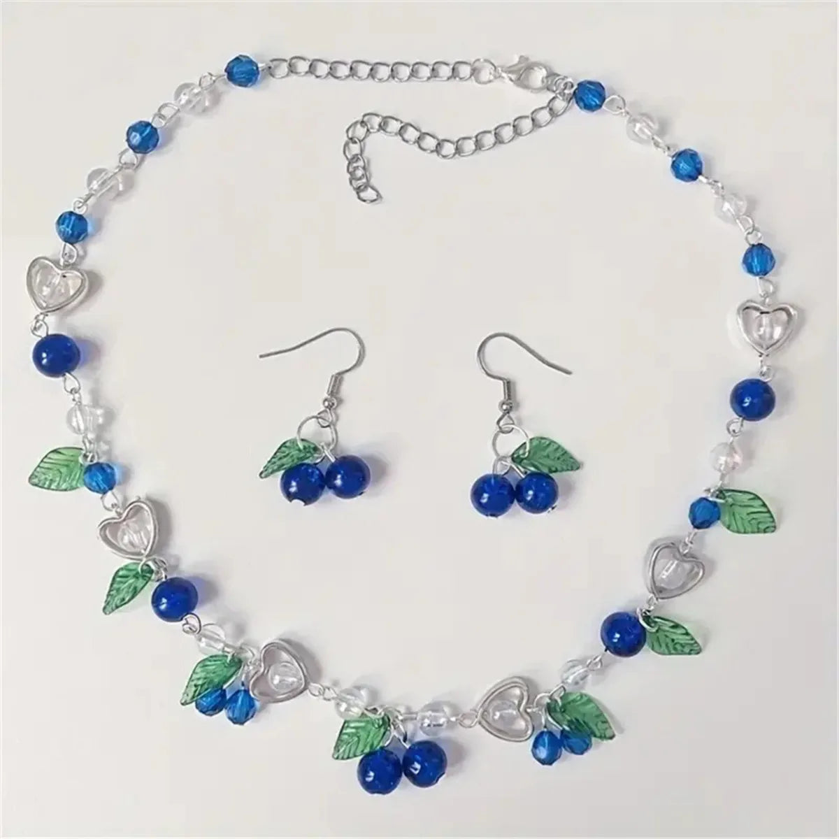 Parure Bijoux Myrtilles Bohème – Collier Clavicule Boucles Fruits Femme