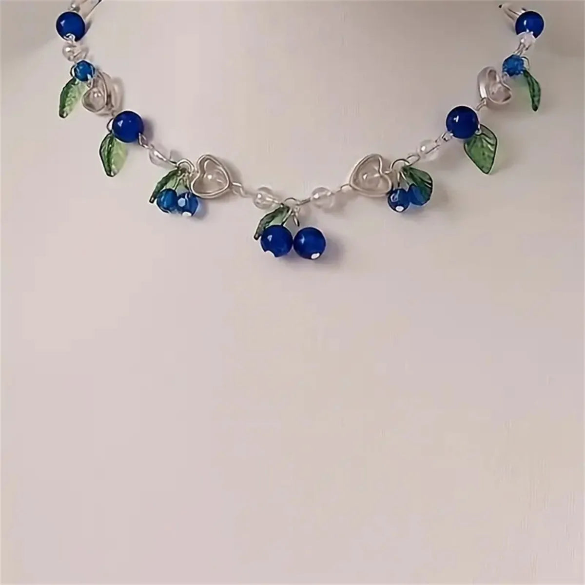 Parure Bijoux Myrtilles Bohème – Collier Clavicule Boucles Fruits Femme