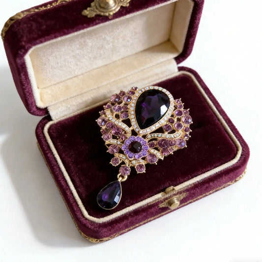 Broche Baroque Fleur Luxe - Pin's Élégant Mariage Soirée Cadeau