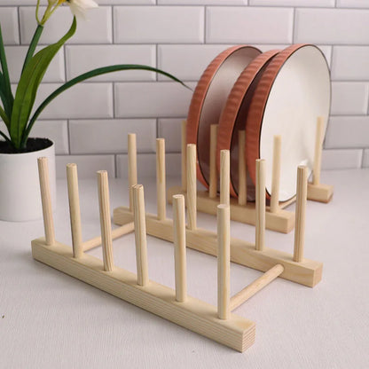 Égouttoir à Vaisselle en Bois - Support Multifonction pour Assiettes et Tasses