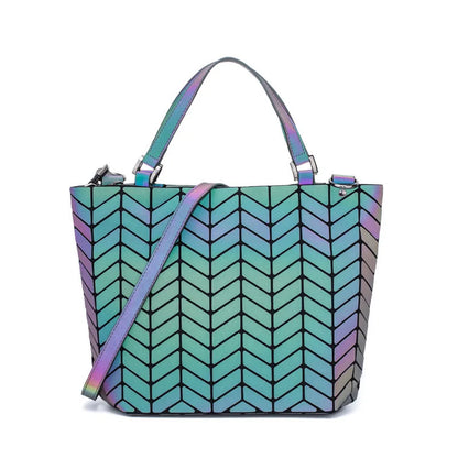 Sac Géométrique Lumineux Réfléchissant - Sac Tote Pliable Bandoulière Femme