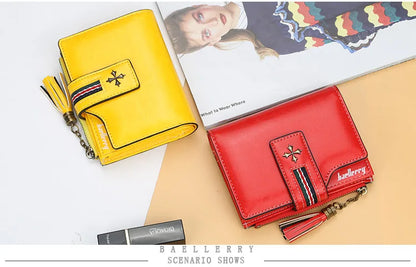 Portefeuille Femme Court Cuir Cire Huile Zippé Hasp - Porte-Carte Crédit Compact Fashion Rose