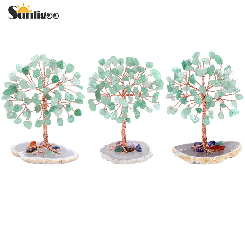 Arbre à Argent Cristal Mini Feng Shui - Arbre Vie Pierre Naturelle Chakra Décor