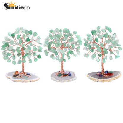 Arbre à Argent Cristal Mini Feng Shui - Arbre Vie Pierre Naturelle Chakra Décor