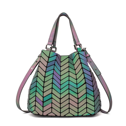 Sac Géométrique Lumineux Réfléchissant - Sac Tote Pliable Bandoulière Femme