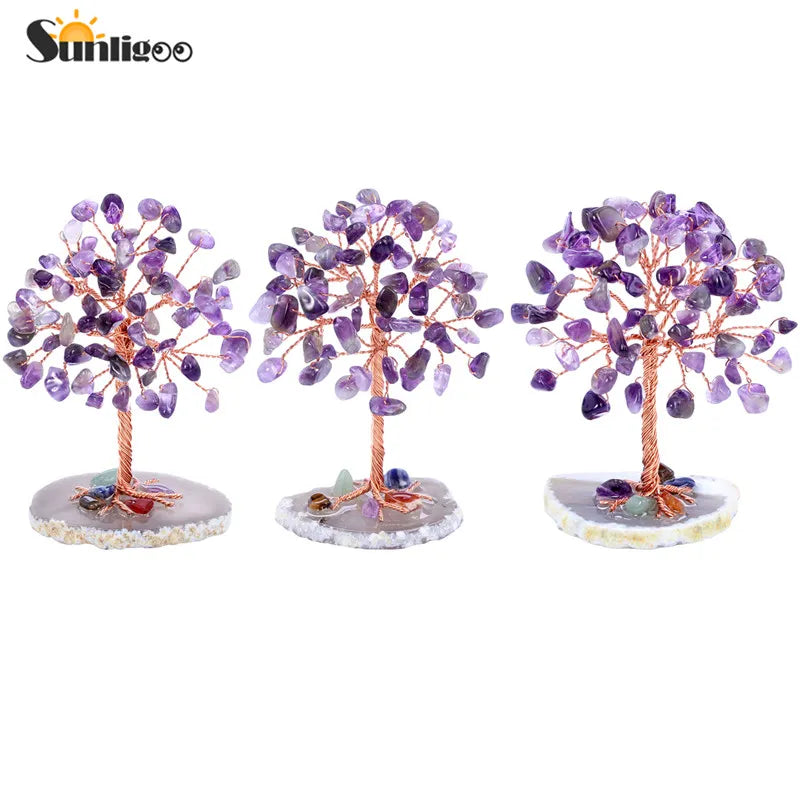 Arbre à Argent Cristal Mini Feng Shui - Arbre Vie Pierre Naturelle Chakra Décor
