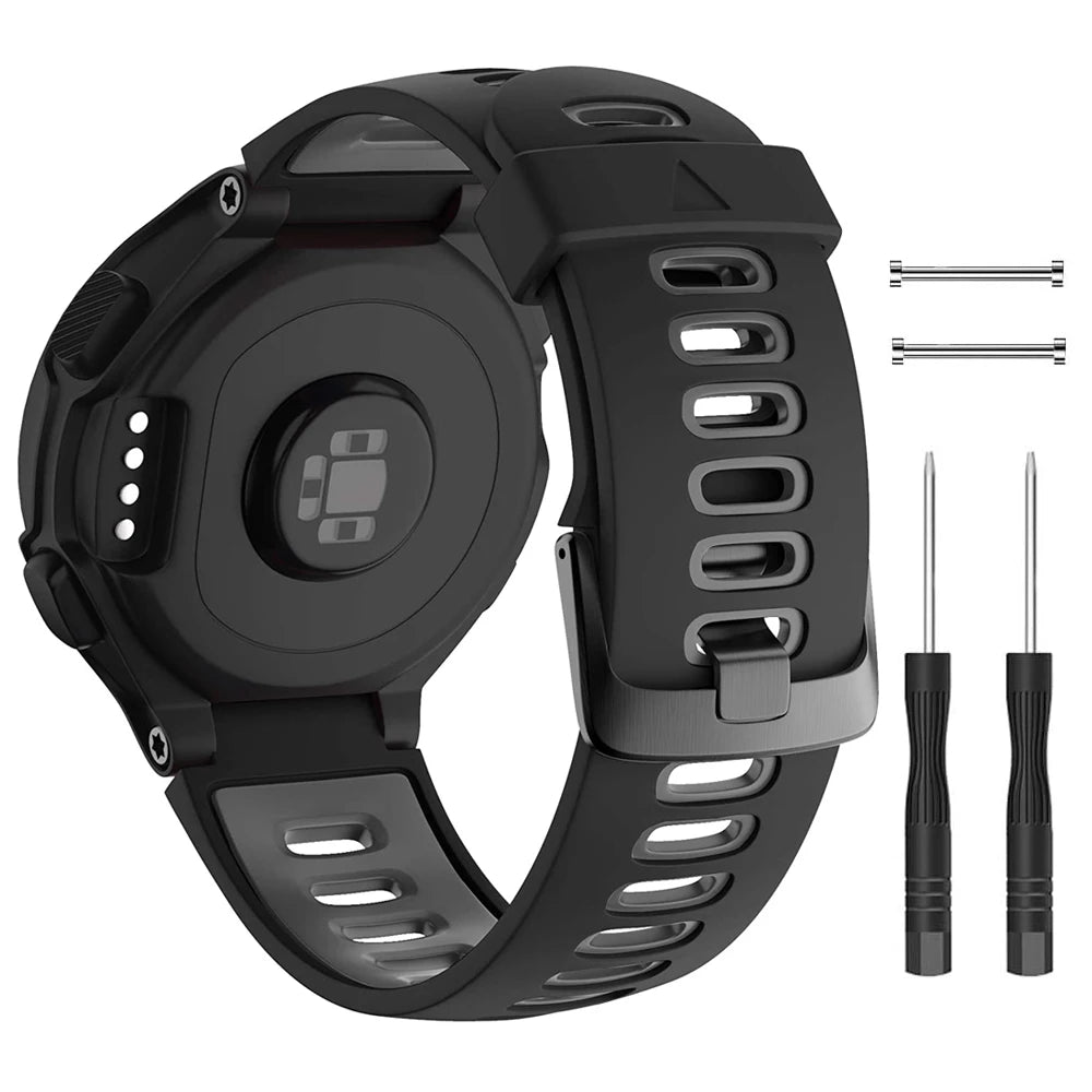 Bracelet Montre Garmin Forerunner 735XT 235 220 230 - Silicone Sport Rouge Noir