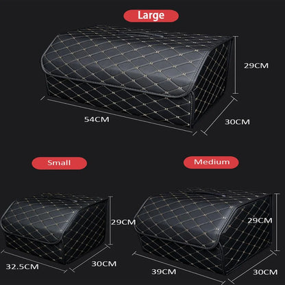 Sac Rangement Coffre Voiture Cuir PU Pliable - Organisateur Auto SUV Compartiments Multiples Résistant Eau