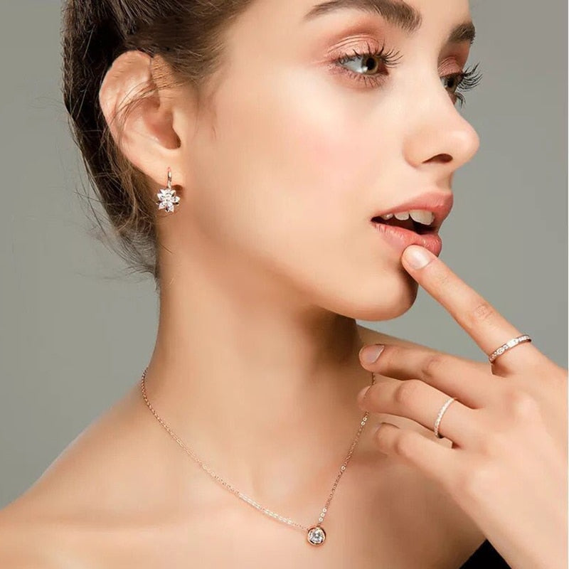 Collier Argent Sterling 925 Zircone Cubique - Pendentif Solitaire Délicat 5mm