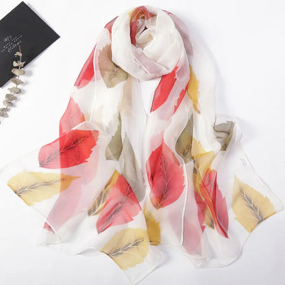 Foulard Écharpe Georgette Dégradé Fleur Femme - Bandana Châle Hijab Été Protection Solaire