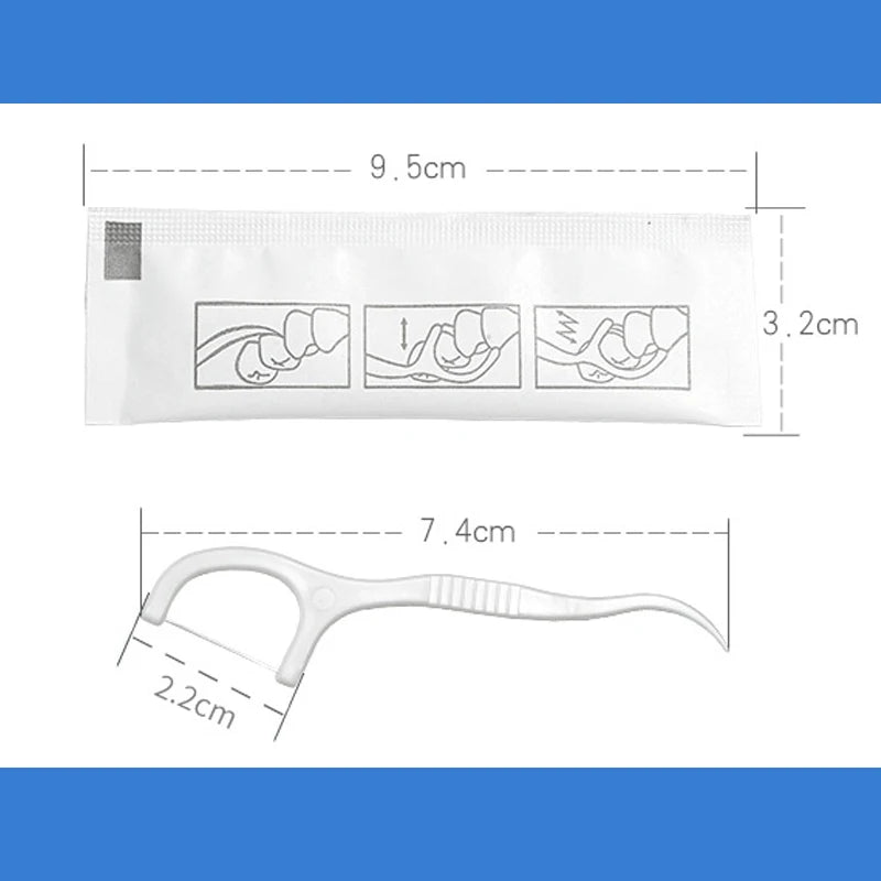 Fil Dentaire Portable 50pcs - Bâtonnets Cure-Dents Hygiène Bucco-Dentaire Emballage Individuel