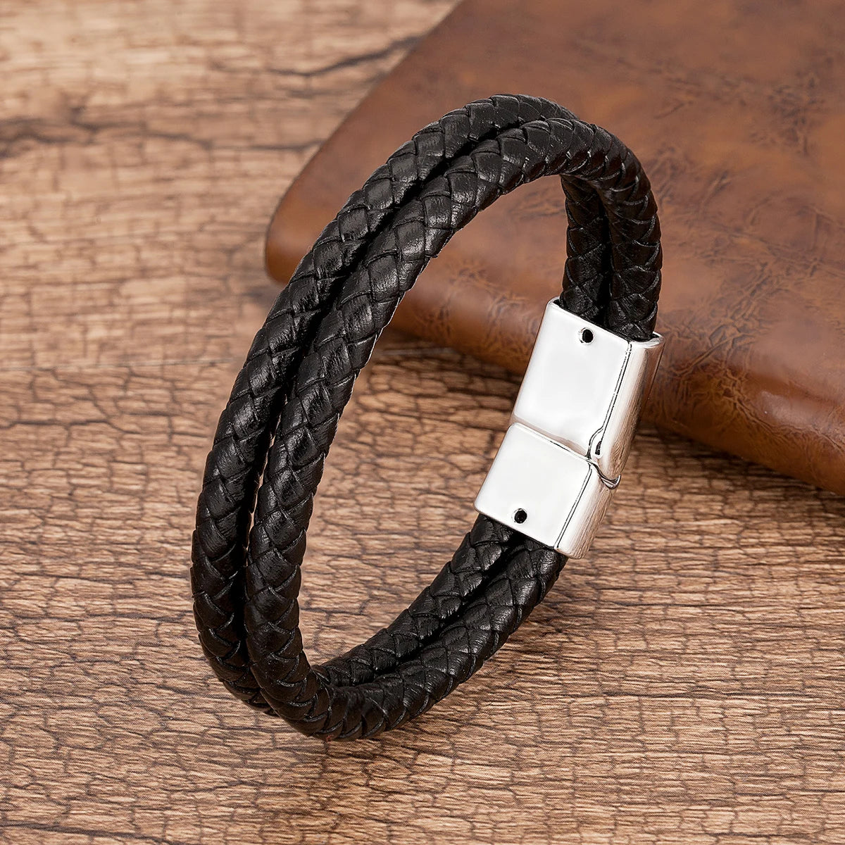 Bracelet Cuir Véritable Multicouche Charm Homme – Aimant Blanc 9 Coloris
