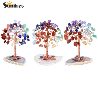 Arbre à Argent Cristal Mini Feng Shui - Arbre Vie Pierre Naturelle Chakra Décor
