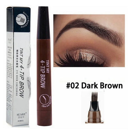 Crayon Sourcils Microblading 4 Pointes Waterproof - Stylo Tatouage Sourcils Longue Tenue
