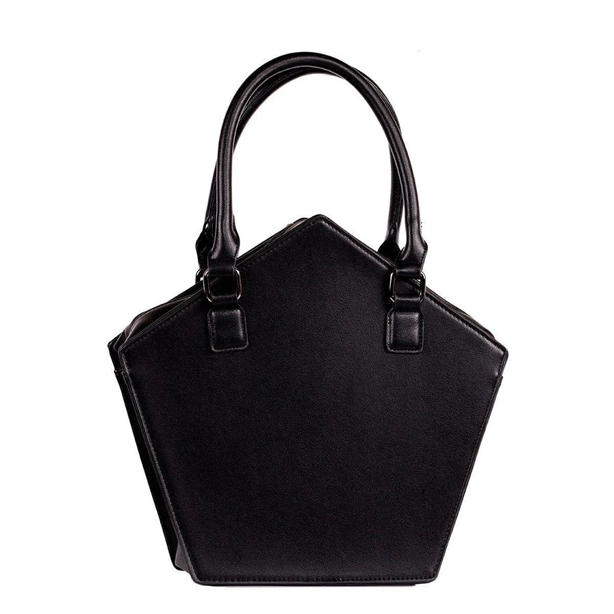 Sac à Main Gothique Pentagramme Punk - Étoile Noir Cuir PU Chaîne Femme